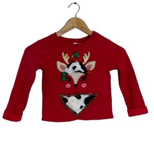 Cow Print Toddler Ugly Christmas Sweater Size 4T